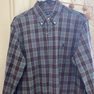 Ralph Lauren - Casual Button Down Preppy - Brown / Blue - M